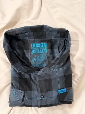DIXXON Black & Teal Plaid Button-Up Flannel